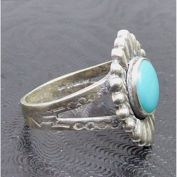 Vintage Sterling Silver Native American Turquoise Ring Maisels Sz 4.5 - Picture 7 of 7